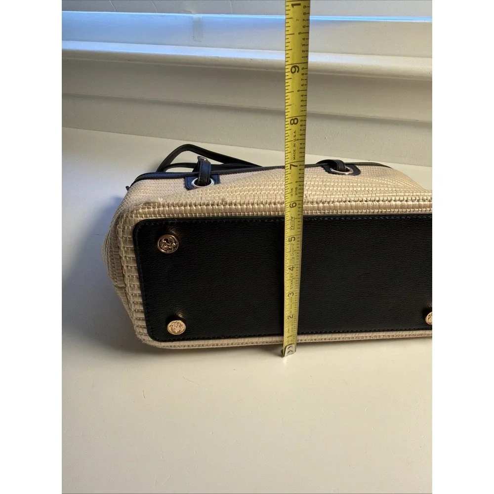 Spartina‎ 449  Off White Straw Black Leather Handbag Matching